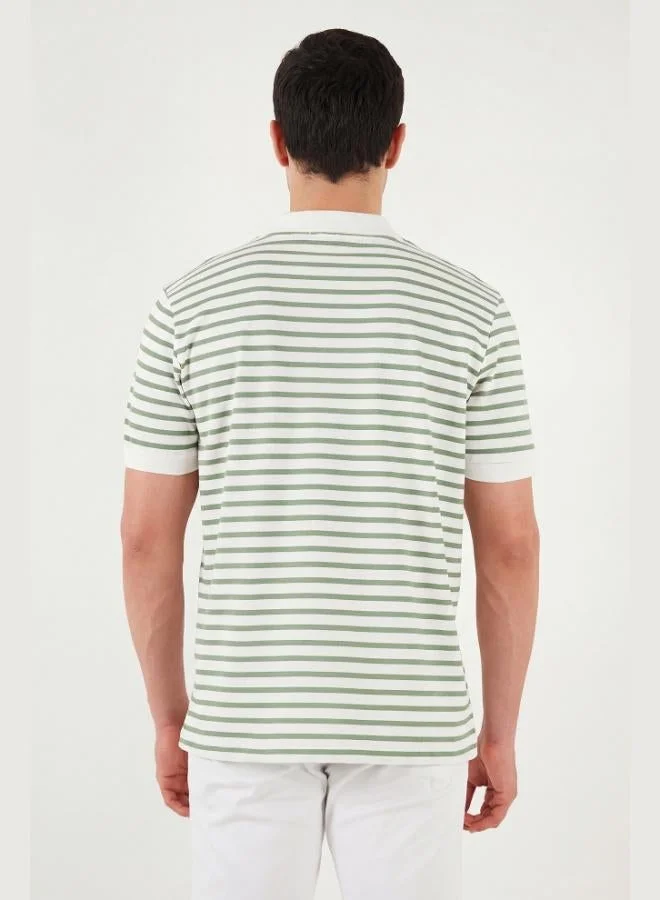 Buratti  Buratti Cotton Striped Short Sleeve Buttoned Polo T-Shirt Men's POLO T-SHIRT 5904046 for Men | Best Price UAE