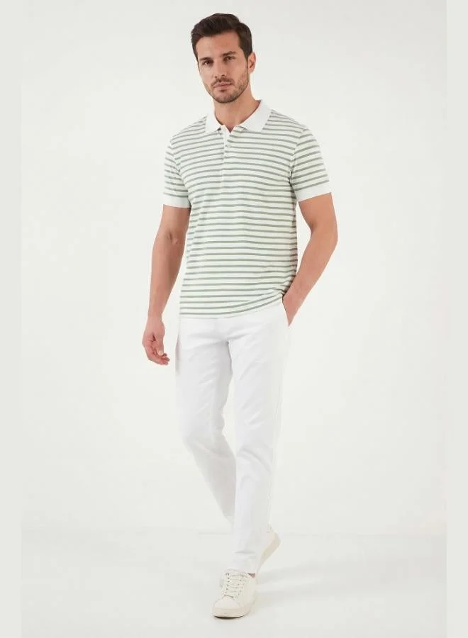 Buratti  Buratti Cotton Striped Short Sleeve Buttoned Polo T-Shirt Men's POLO T-SHIRT 5904046 for Men | Best Price UAE