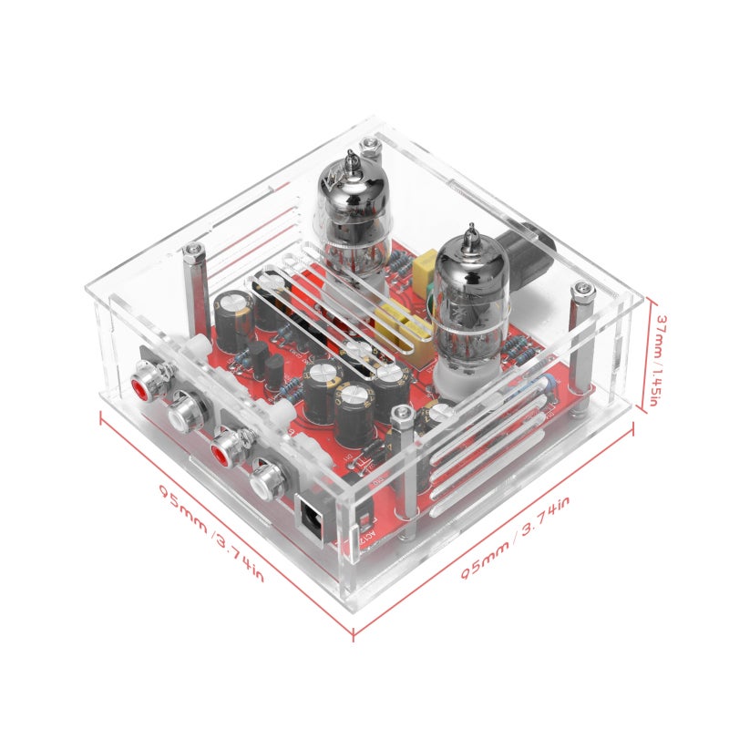 Dual Channel Preamplifier: 6J1 Tube, AC 12V Power - 2X Tube Buffer Amplification, Digital Taste Filtering Volume Control Tone Preamplifier for Home Audio Systems and Music Players - Image 5