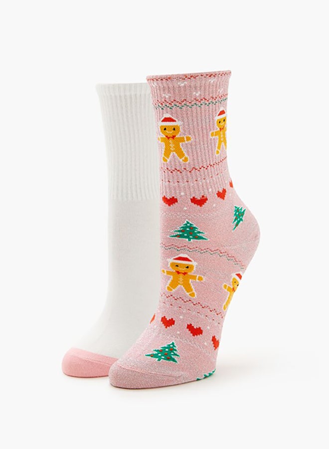 FOREVER 21 Gingerbread Crew Socks Set - 2 pack  - Image 4