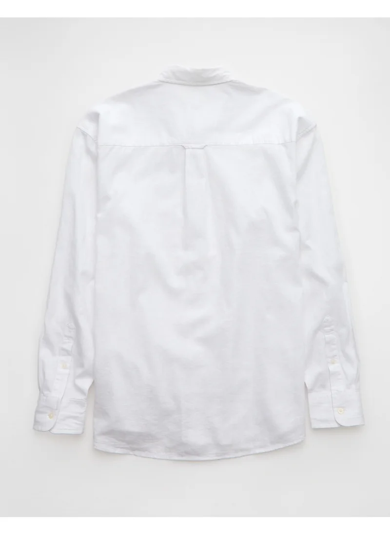امريكان ايجل AE Everyday Relaxed Linen-Blend Button-Up Shirt