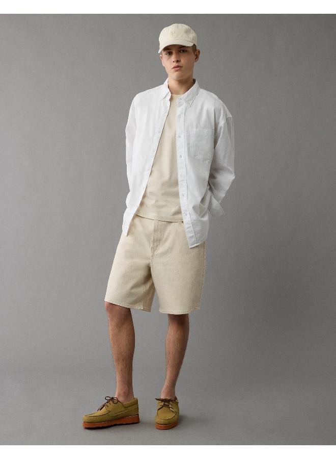 American Eagle AE Everyday Relaxed Linen-Blend Button-Up Shirt  - Image 5