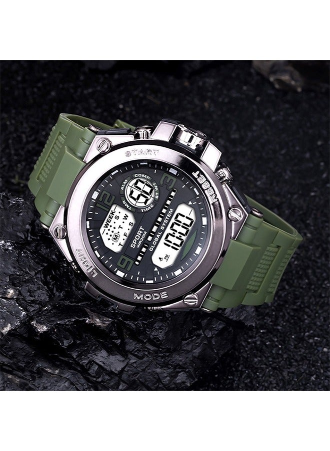 Arabest Men's Waterproof Analog Digital Wristwatch  and Sport Wrist Watch - Green - Image 2