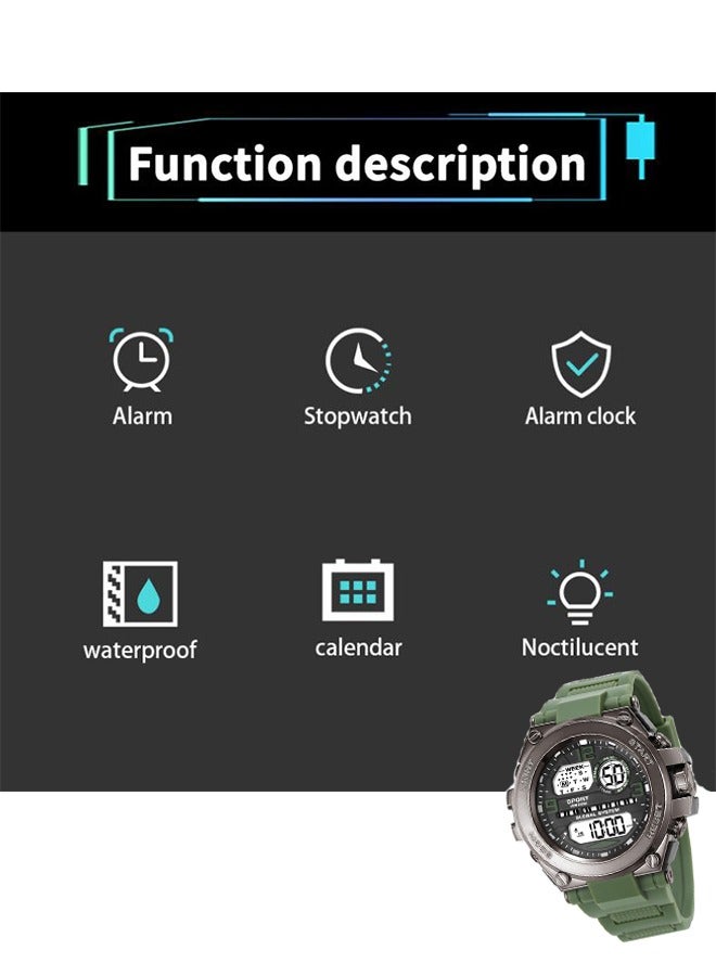 Arabest Men's Waterproof Analog Digital Wristwatch  and Sport Wrist Watch - Green - Image 4