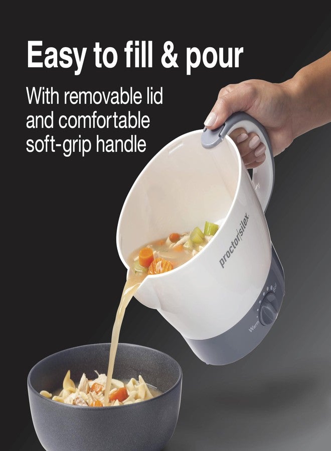 Proctor Silex 32oz Adjustable Temperature Hot Pot, Electric Kettle for Tea, Boiling Water, Cooking Ramen, Noodles and Soup, PFAS-Free Nonstick Coating, White (48507MN) - Image 5