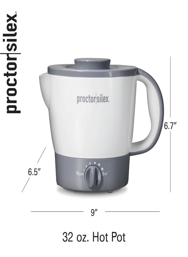 Proctor Silex 32oz Adjustable Temperature Hot Pot, Electric Kettle for Tea, Boiling Water, Cooking Ramen, Noodles and Soup, PFAS-Free Nonstick Coating, White (48507MN) - Image 3