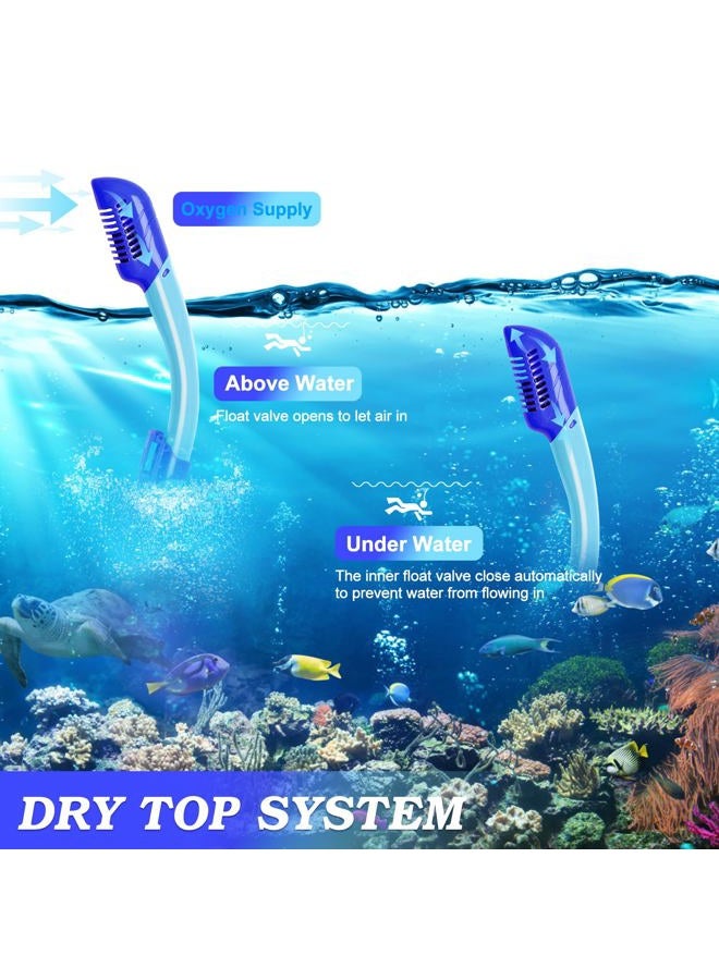 ACQCES Kids Mask Fins Snorkel Set, Dry Top Snorkeling Gear for Kids Youth Boys Girls Junior Age 5-15 - Image 4