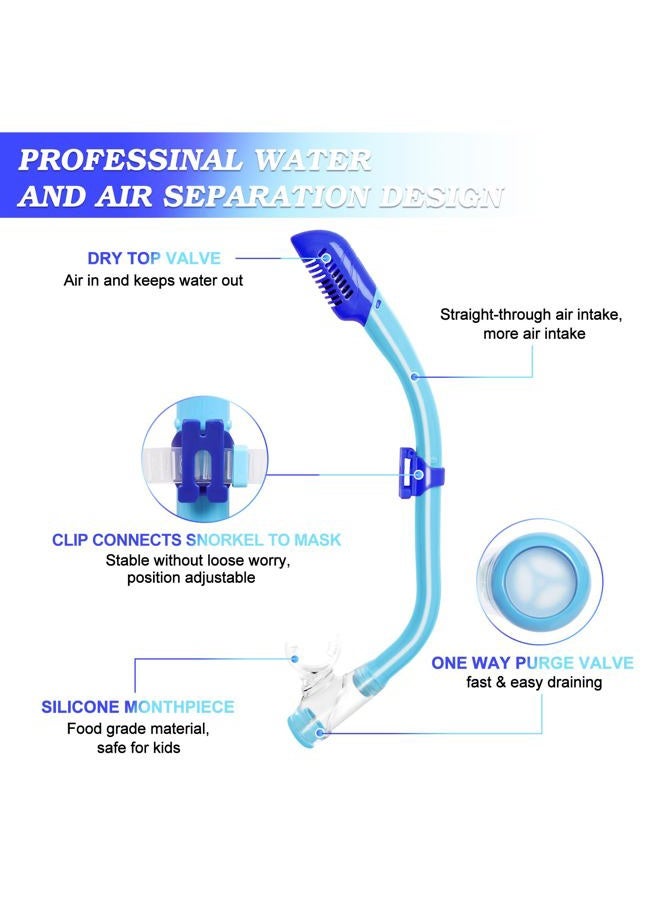 ACQCES Kids Mask Fins Snorkel Set, Dry Top Snorkeling Gear for Kids Youth Boys Girls Junior Age 5-15 - Image 3
