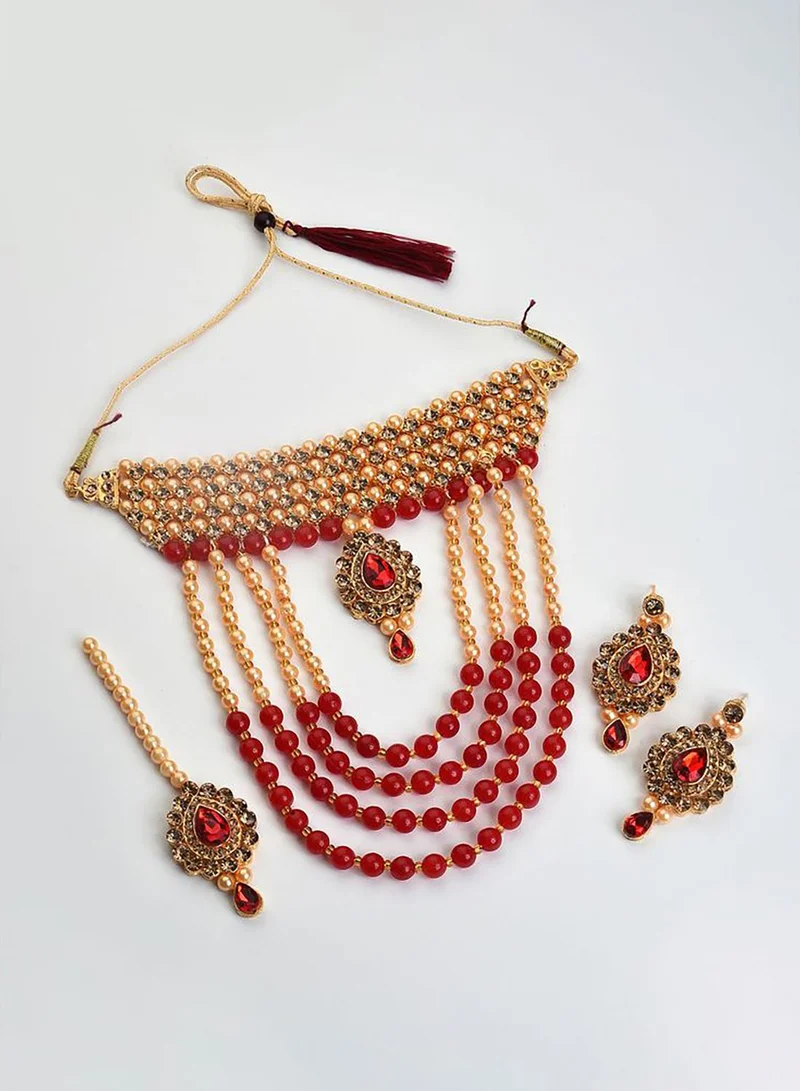 SOHI Kundan Gold Plated Necklace Set