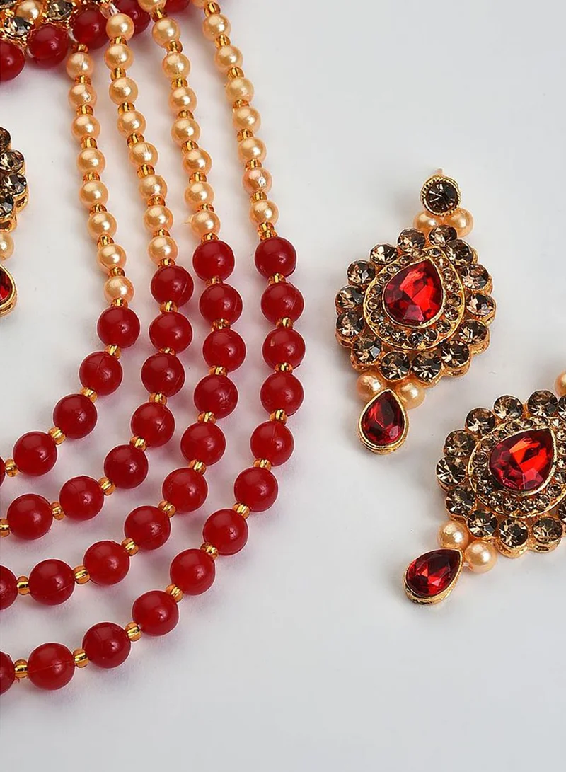 SOHI Kundan Gold Plated Necklace Set