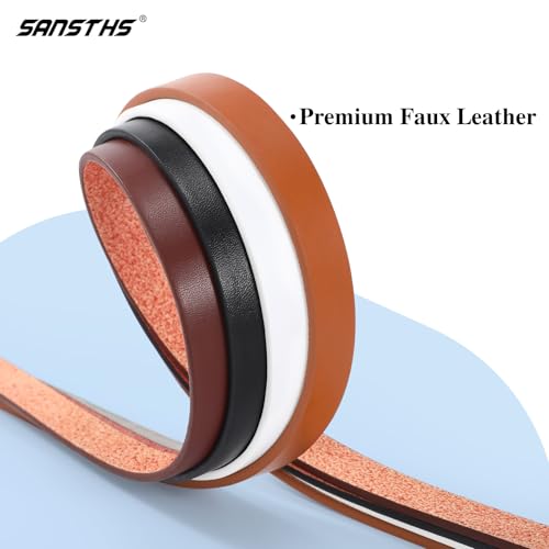 SANSTHS 4 Pack Women Thin Belts for Jeans Dresses Coats Skinny Women Belt with Gold Alloy Buckle, Black+White+Coffee+Brown XL - Image 4