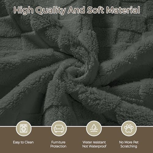 Foxdecor Fuzzy Couch Arm Covers Recliner Arm Cover, Arm Chair Covers Set of 2, Non-Slip Chair Arm Covers, Arm Rest Cover for Sofa, Armchair Slipcovers Couch Arm Protector (Grey 20x20 inch) - Image 4