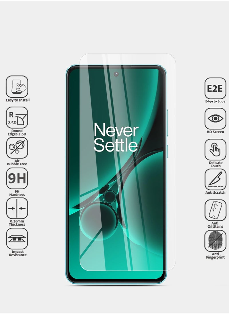 Techie - OnePlus Nord CE 3 Case and Screen Protector Combo Pack 2 in 1 - Transparent TPU Bumper Case with HD Tempered Glass Screen Protector - Image 1