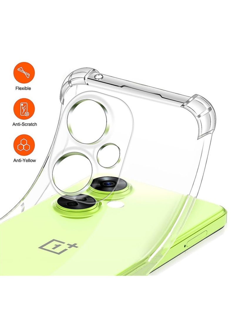 Techie - OnePlus Nord CE 3 Case and Screen Protector Combo Pack 2 in 1 - Transparent TPU Bumper Case with HD Tempered Glass Screen Protector - Image 1