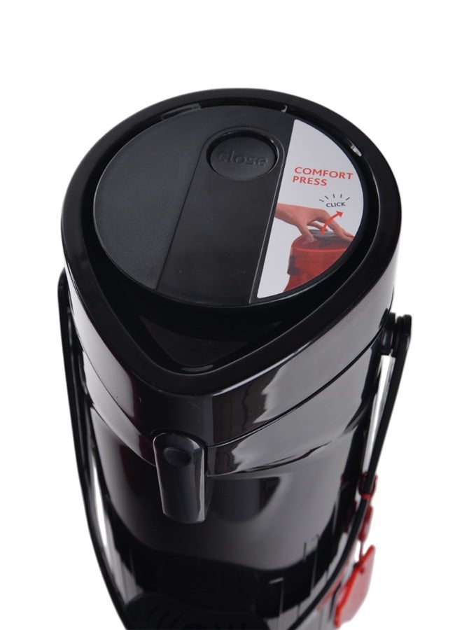 GAZELLA Plastic Comfort Press Tea & Coffee Flask 1.9 Liter Black - Image 4