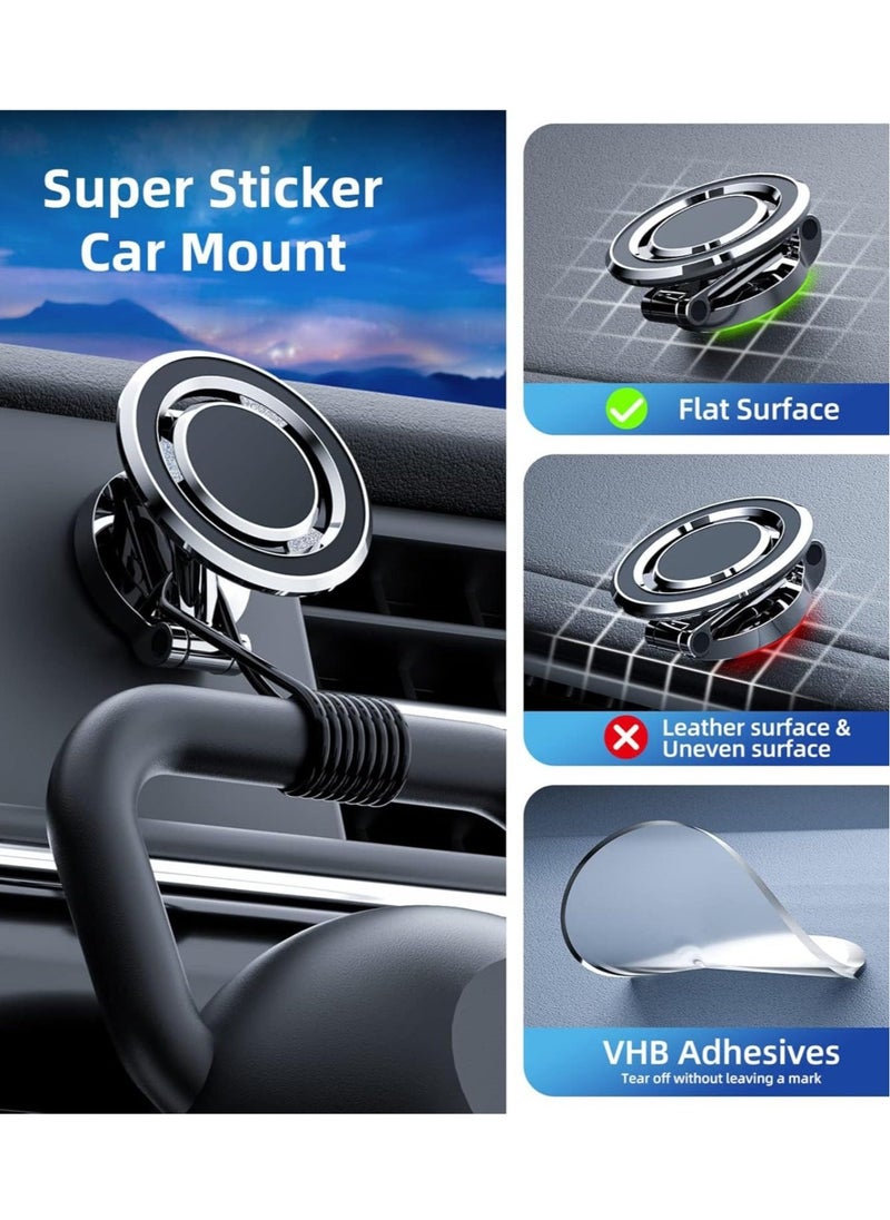 JAJEEK "MagSafe-Compatible Folding Magnetic Phone Holder for Car Vent – Secure Mount for iPhone 14/13/12 Pro Max, Plus, Mini & All Smartphones" - Image 5