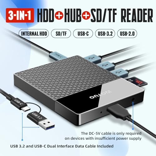 YOTUO Portable 500GB Docking Station External Hard Drive Multiport USBC Hub HDD 7in1 USB 30 SDTF Card MultiFunctional HDD for Windows Mac Android TV Phone Laptop Desktop PC - Image 3
