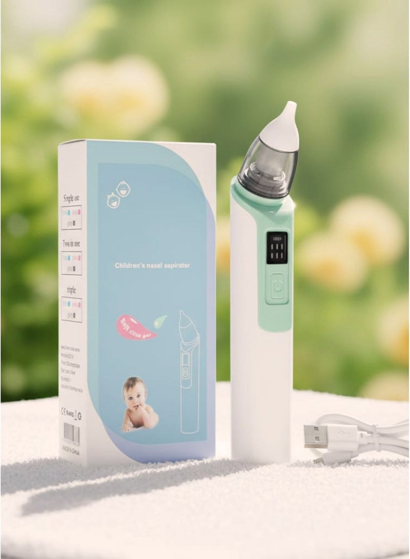 Electric Baby Nasal Aspirator, Newborn & Infant Mucus Remover, Nasal Congestion Cleaner, Adjustable Suction Levels, Food-Grade Silicone Tips, Low-Noise Design, USB Rechargeable - Image 4