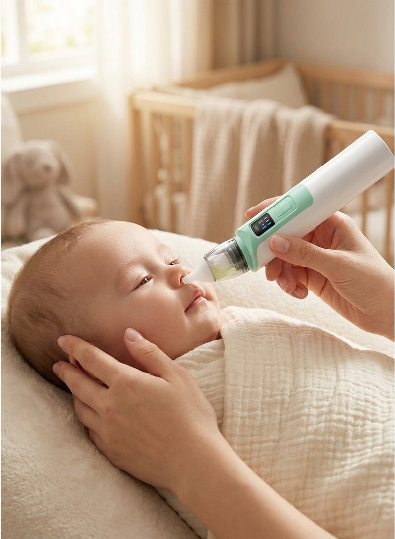 Electric Baby Nasal Aspirator, Newborn & Infant Mucus Remover, Nasal Congestion Cleaner, Adjustable Suction Levels, Food-Grade Silicone Tips, Low-Noise Design, USB Rechargeable - Image 1