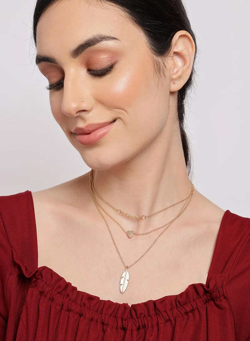 SOHI Contemporary Layered Artificial Chain Necklace Jewellery