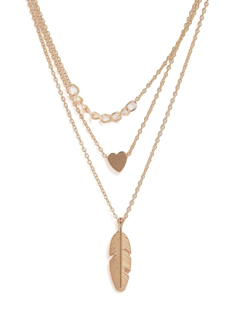 SOHI Contemporary Layered Artificial Chain Necklace Jewellery