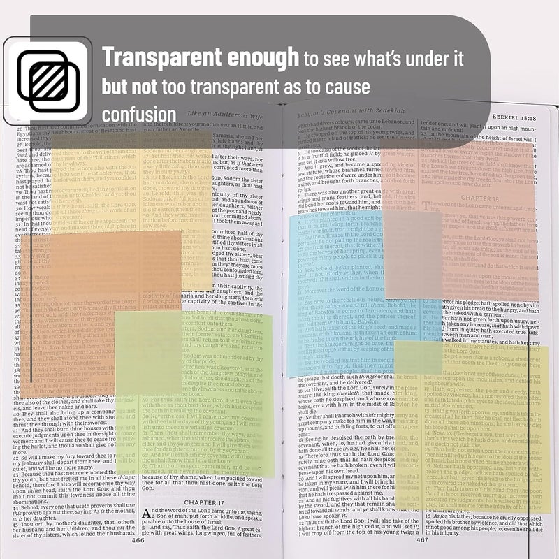 Mr. Pen - Transparent Sticky Notes, 3x3, 600 Sheets, Vintage Colors, See Through Notes Transparent, Translucent Clear, Back to School Supplies | See Through Self-Adhesive Notes for Bible Journaling and Studying, Water-Resistant, Easy to Peel, Clean Removal - Image 3