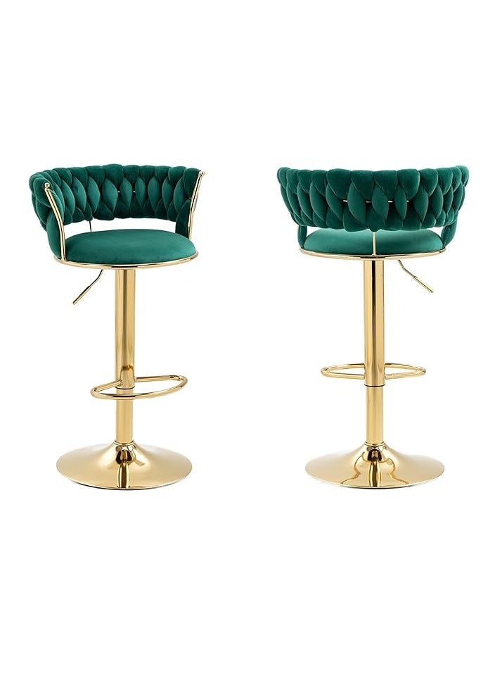 DubaiGallery Luxury bar Stool,Modern Round Adjustable Reception Chair, Gold Velvet Bar Chair, Kitchen high Dining Chair , Height Adjustable and 360° Swivel. Suitable for bar, Home, office, Cafe - Image 3