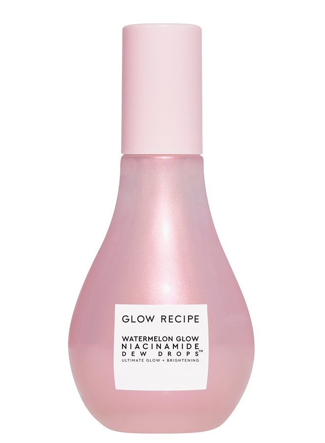 GLOW RECIPE قطرات الندى المتلألئة من البطيخ مع النياسيناميد - سيروم مرطب مع حمض الهيالورونيك، زيت المورينغا + فيتامين E - سيروم وجه خفيف الوزن ومُضيء سائل - حجم كبير (80 مل) - Image 1