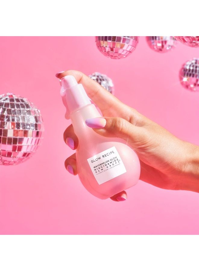 GLOW RECIPE قطرات الندى المتلألئة من البطيخ مع النياسيناميد - سيروم مرطب مع حمض الهيالورونيك، زيت المورينغا + فيتامين E - سيروم وجه خفيف الوزن ومُضيء سائل - حجم كبير (80 مل) - Image 5