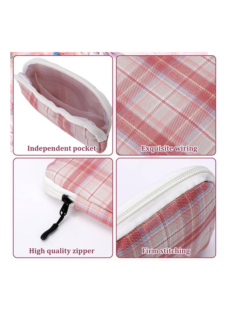 Excefore 3 Pcs Sanitary Napkin Storage Bag, Period Pouch, Period Bag, Lattice Feminine Menstrual Pad Tampon Storage Pouch, Portable Sanitary Pads Pouches First Period Bag for Teen Girls Women Ladies - Image 4
