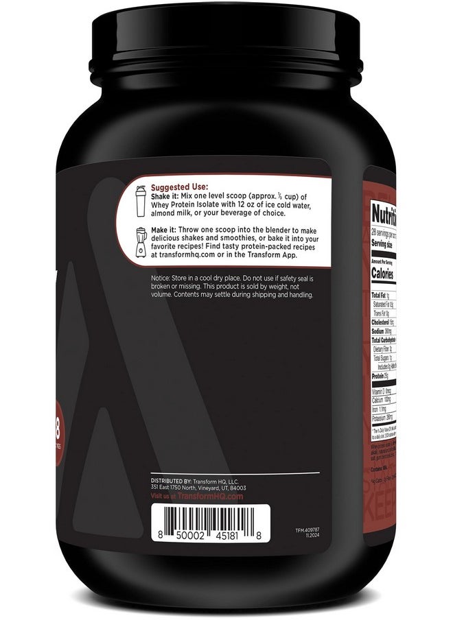 TransformHQ TransformHQ Whey Protein Isolate 28 Servings (Chocolate) - Perform - Gluten Free, Non-GMO  - Image 4