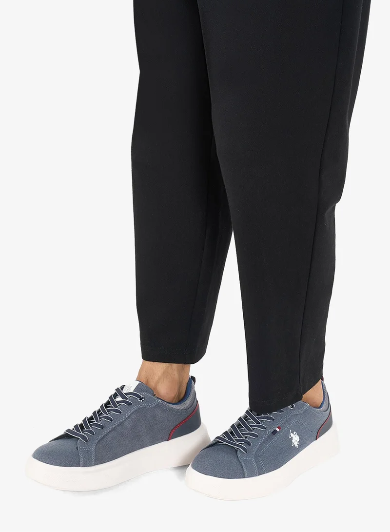 U.S. Polo Assn. Men's Blue Low-Top Sneakers - Lightweight Shoes & Trendy Design Shoes for Everyday Wear