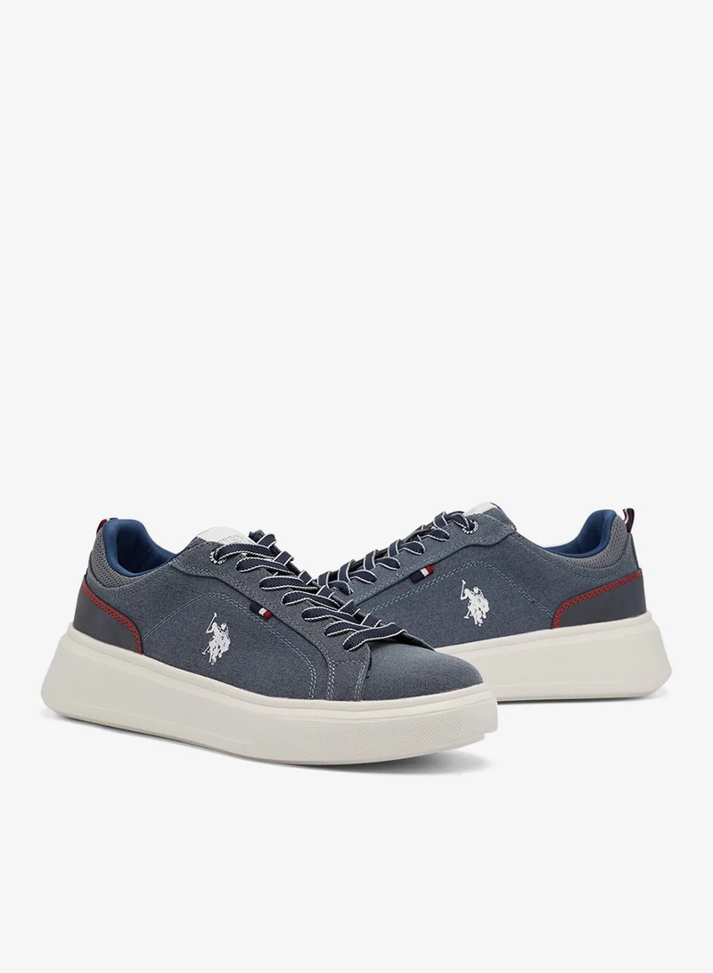 U.S. Polo Assn. Men's Blue Low-Top Sneakers - Lightweight Shoes & Trendy Design Shoes for Everyday Wear