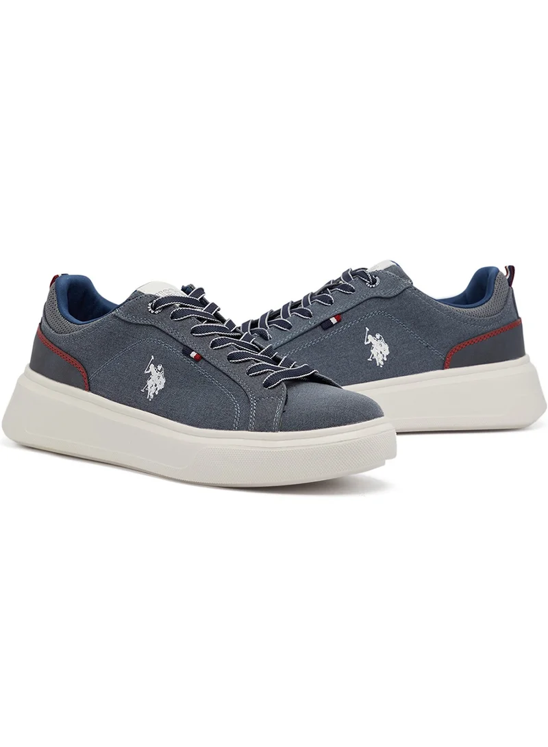 U.S. Polo Assn. Men's Blue Low-Top Sneakers - Lightweight & Trendy Design for Everyday Wear