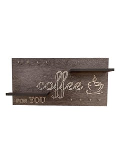 Coffee Corner Shelf with Cup Holders Brown