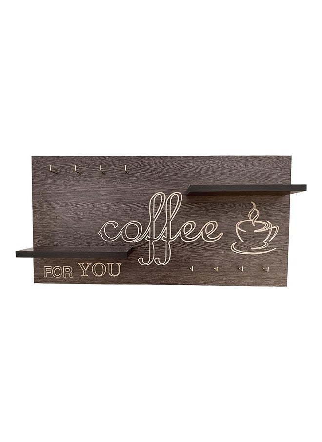 Generic - Coffee Corner Shelf with Cup Holders Brown - Image 1
