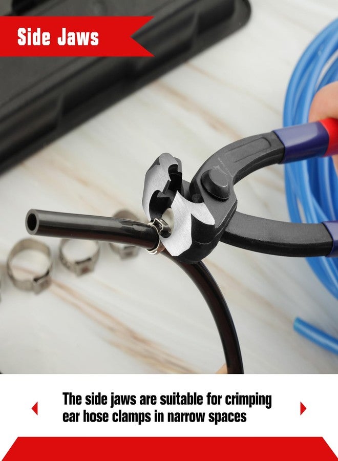 GOLD DEER 9 Inches Ear Clamp Pliers With Front And Side Jaws Pinch Clamp Plires Crimpers Tools For Side Or Front Clamp Crimps Crimping Tool Crimping Pliers Clamp Tools Pincer Crimper Tool - Image 3