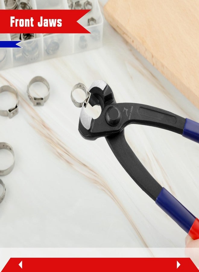 GOLD DEER 9 Inches Ear Clamp Pliers With Front And Side Jaws Pinch Clamp Plires Crimpers Tools For Side Or Front Clamp Crimps Crimping Tool Crimping Pliers Clamp Tools Pincer Crimper Tool - Image 4