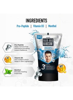 Fair and Handsome Instant Radiance Face Wash; Propeptide; Instant Radiance| Washes Of Fine Pollutants; Cooling Freshness; 100G  - Image 4