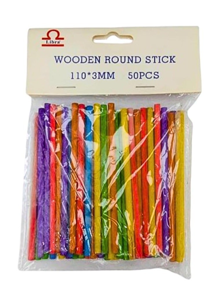 Libra WOODEN ROUND STICK 110X3MM 50PCS - Image 1