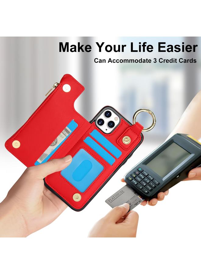 Zaboon Case For iPhone 11 Pro RFlD Anti-theft Double Buckle Ring Zipper Card Phone Case - Image 5