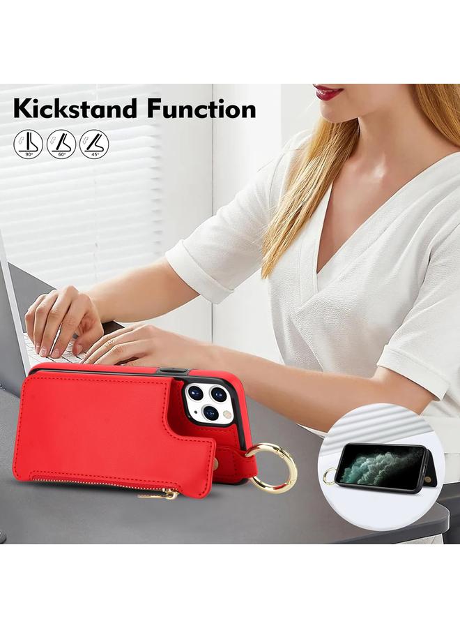 Zaboon Case For iPhone 11 Pro RFlD Anti-theft Double Buckle Ring Zipper Card Phone Case - Image 4