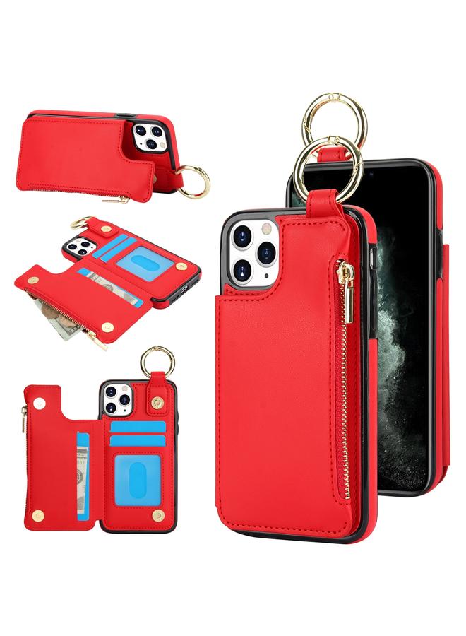 Zaboon Case For iPhone 11 Pro RFlD Anti-theft Double Buckle Ring Zipper Card Phone Case - Image 1
