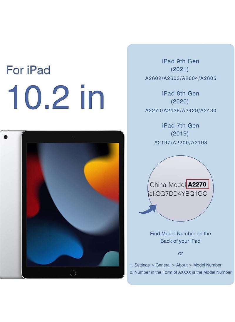 دوسالا حافظة آيباد 10.2 متوافقة مع آيباد الجيل التاسع والثامن والسابع (2021/2020/2019) - غلاف أنيق بلون أزرق داكن مع ظهر ناعم من TPU - خاصية الاستيقاظ التلقائي والنوم - قاعدة ثلاثية ذكية - حامل قلم متضمن - حافظة لوحي خفيفة الوزن ومتينة - Image 3