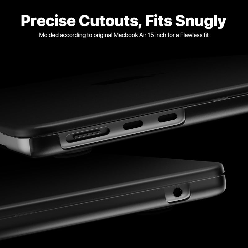 Soonjet for MacBook Air 15 inch Case | M5 M4 M3 M2 2026 2025-2023 | Noble Black Clear | Top-Tier Matte Finish | Ultra Thin Armor | Hard Shell Laptop Cover - Image 3