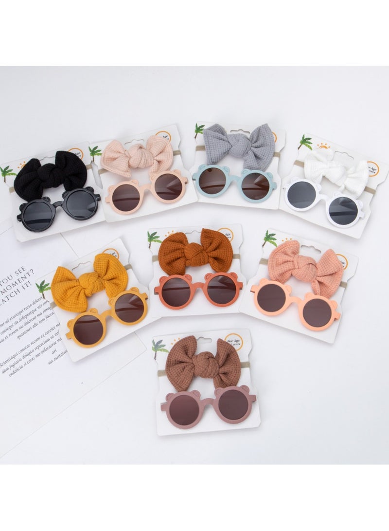 دىدانيالا طقم نظارة وربطة شعر آيلا للبنات والأطفال - وردي فاتح - Image 4