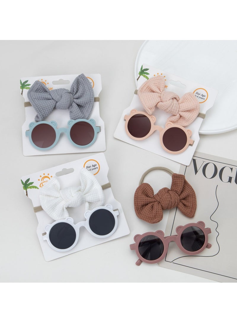 دىدانيالا طقم نظارة وربطة شعر آيلا للبنات والأطفال - وردي فاتح - Image 5