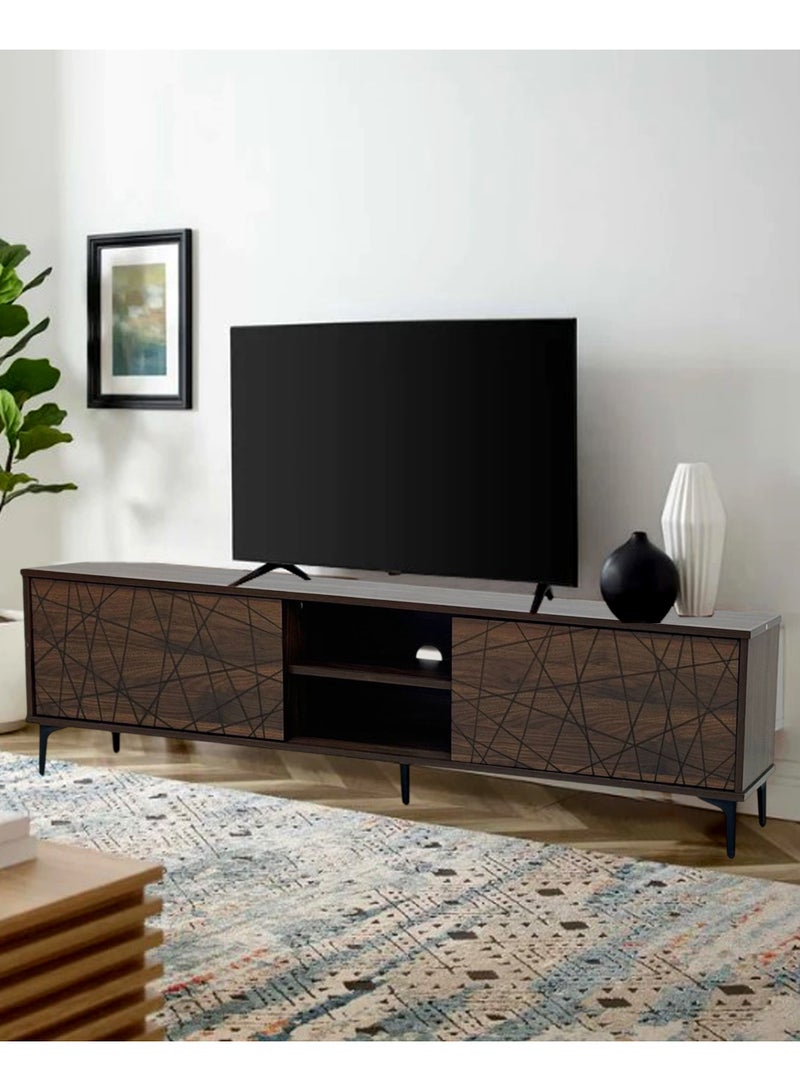 Living طاولة تلفزيون بلازما خشبية مع رف 160 سم - Image 4