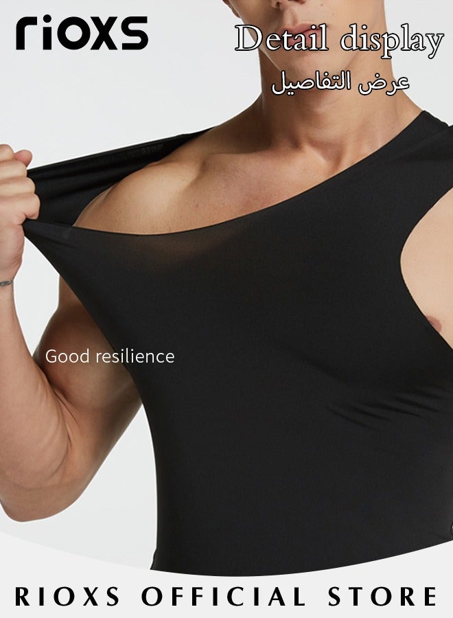 RIOXS Men's 3-Pack Basic Workout Tank Top Set Athletic Muscle Top Bodybuilding Quick Dry Sleeveless Vest  - Image 2