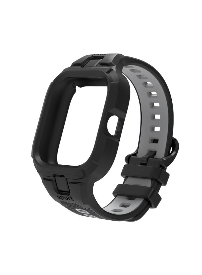 Loquat Redmi Watch 4 Strap Fashion Sport Single Color Two-Tone One Strap-Color:black Gray - Image 1